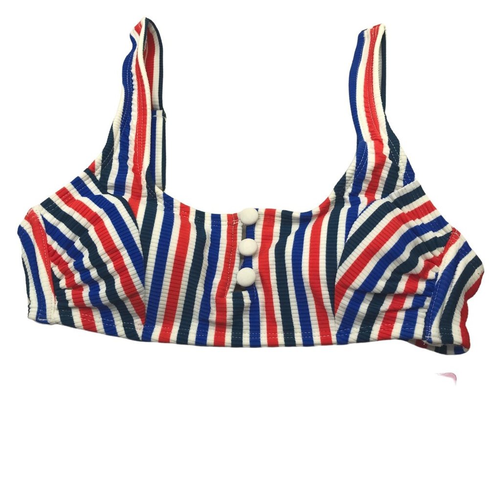 Xhilaration Junior's Size Medium 4-6 Swim Top Red, White, Blue Stripe New